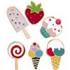 VALICLUD 6 spille cartoni animati gelato fragole lecca-lecca in lega | Spilla estiva, gelato, fragole, lecca-lecca, giacche, zaini, cappelli, sciarpe