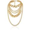 Wycian Mycian Regalo Donna 75 Anni, Collana Girocollo Strati Orolega Catena Punk39.5Cm Collana per Donna Ragazze Gioielleria