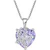 FJ Collana Farfalla Cuore in Argento Sterling 925 Ciondolo con Collane Pietre Portafortuna Gioielli per Donna