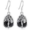 CELESTIA Donna Orecchini Albero della Vita, Argento 925 Gancio | Orecchini Pendenti con Pietra e Cristallo, Anallergici, Leggero, Regalo Versatile per Diverse Occasioni, con Scatola