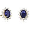 Diamond Treats Orecchini Donna Argento 925 con Pietra Ovale e Halo a Fiore di Zirconia Cubica, Orecchini a Bottone Eleganti Placcati Rodio o Oro, Gioielli Donna con Confezione Regalo