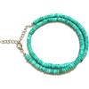 Generic Collana in amazzonite naturale, 45,7 cm, con perline Heishi a forma di pneumatico, taglio liscio, collana in argento, gioielli in argento, Graduated, Gemma, Amazzonite