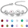 RolaOnly Bracciale Cuore Inciso Nome Bracciale Pietra Nascita Donna | Gioiello Personalizzato Regalo Mamma Figlia Moglie Amica Compleanno Festa Della Mamma Catena Ciondolo Cuore Per Lei