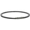 UNOAERRE Bracciale Tennis da Uomo in Argento, con Zirconi Neri, Chiusura a Scatto