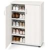 MOHOME Scarpiera Salvaspazio Slim Mobile Ingresso Multiuso 2 Ante Maniglie Metallo Bianco Frassinato 60x30x83,5 cm Portascarpe in Legno Moderno MDF Rivestimento Melaminico Ingresso Camera