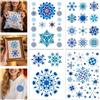 GLOBLELAND 4 Fogli Stabilizzatore per Cucito A Mano Solubile in Acqua Colorato con Fiocchi di Neve Blu per Tessuto Adesivi per Ricamo con Fiocchi di Neve Invernali e Natalizi Stabilizzatori Lavabili
