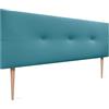 DHOME Testiera imbottita in Similpelle o Tessuto AQUALINE CON GAMBE testate letto letto (Similpelle turchese, 135 x 105 cm Letti 120/135/140 cm)
