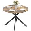 HOMCOM Tavolo da Pranzo Rotondo Ø100 cm per 4 Persone Marrone Rustico | Tavolo da Cucina, Piano Effetto Legno, Gambe a Croce in Acciaio, Tavolino da Soggiorno e Sala da Pranzo, Stile Industriale