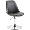 CLP Sedia Da Pranzo Regolabile Maverick In Similpelle I Sedia Design Rosa Scandinavo con Base Tonda In Metallo, Colore: nero, Colore del telaio: cromo
