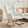 Salutmeuble Poltrona a dondolo per la nurseria, Poltrona a dondolo da salotto per l'allattamento, comode poltrone imbottite con schienale alto, poltrona relax supplementare, beige