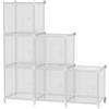 ATTDETJL Unità portaoggetti a 6 cubi con ante, organizer a cubo per camera da letto, armadio e sotto le scale, scomparti 30 x 30 x 30 cm, salvaspazio, colore: bianco a righe ATTSL6008