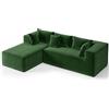 Garvee Divano modulare sezionale angolare a L per soggiorno - seduta profonda con chaise longue - rivestimento in poliestere, cuscini inclusi, schiuma ad alta densità - senza montaggio - Verde