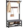 WPPTNSFY Stand Appendiabiti con Panca e Scarpiera, Attaccapanni Ingresso con Gancio, Attaccappani Autoportante da Terra con Barra, Telaio in Metallo, per Soggiorno, Corridoio L:80/100CM