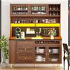 luckdect Armadi Cucina,Credenza,Top Stoviglie con piani di lavoro e 3 cassetti,Ripiani regolabili,2 ante scorrevoli,Scaffale per vino,Soggiorno