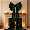 Generico Grande Puntale Albero Natale Fiocchi, 200CM Velluto Fiocchi Albero Natale | Grandi Fiocchi Velluto Verde Per Albero Natale, Gigante Fiocchi Verde Albero Decorazioni Natalizie, Per Mantle Parete Porta