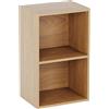 Vida Designs Oxford 2 Ripiano Cubo Libreria, Moderno Space-Saving Mobile contenitore for Soggiorno, Camera da letto or Ufficio, Autoportante Esposizione Shelf, H54xW32xD24cm (Rovere)