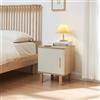 [en.casa] Comodino con Anta Decorativa Mobile di Servizio Contenitore Tavolino Basso Laterale per Camera da Letto Soggiorno Ingresso 50 x 40 x 40 cm - Effetto Rovere/Avena Oatmeal