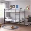 Filoben Letto a Castello NERO Ferro Moderno per Adulti e Bambini 200x80, con 2 Reti Letto 80x190, Scomponibile 2 lettini