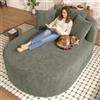 KecDuey Poltrona Chaise Longue Ovale in Velluto a Coste Verde 170x112,5 cm | Seduta profonda 122 cm, poltrona minimalista in tinta unita, poltrona adatta anche agli animali domestici per il soggiorno