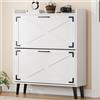 SogesPower Scarpiera con 2 ante pieghevoli e divisorio regolabile - Motivo a croce frontale - Larghezza 80 x altezza 102 x profondità 24 cm - Per 12-16 paia di scarpe (dimensioni fino a 45) - Ripiano