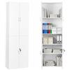 Amveya Armadietto portadocumenti con serratura, bianco, con porte, 58 x 30 x 180 cm, multiuso, in legno, sottile, ufficio, corridoio, multiuso, moderno