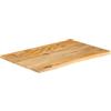 Generisch Piano del tavolo con bordo dell'albero, 80 x 60 x 3,8 cm, in | legno di mango massiccio, bordo naturale, unico, versatile, pulizia con un panno umido, la larghezza varia leggermente