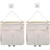 UxuoQxa Set di 2 cestini sospesi con design stabile, portaoggetti da appendere e porta organizer da appendere, pratici cesti da appendere per bagno e salotto