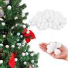 GLAITC Palla di Neve di Natale,200 Pezzi Palla di Neve Finta di Natale 2,5 cm Palle di Neve Artificiale Realistiche in Peluche Bianco per Decorazioni per Alberi di Natale,Gioco di Lotta con Palle di Neve
