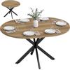 HOMCOM Tavolo da Pranzo Allungabile per 4-6 Persone 100-135cm Marrone | Pannelli a Farfalla, Tavolo Rotondo Allungabile ad Ovale, Base a X, Stile Industriale, per Sala da Pranzo, Soggiorno