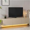 Homidea Vesta - Mobile TV sospeso a LED, 160 cm, moderno mobile TV a parete con illuminazione a LED integrata, ante a ribalta e vano portaoggetti per soggiorno (beige)