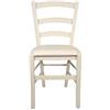Sedam Srl Sedia Venezia Paesana, in Legno Massello, Varie Sedute e Colori, Imbottita, Alta qualità, ORDINE MINIMO 2 PEZZI (Avorio, Imbottita Beige)