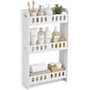 Baroni Home Pensile Bagno 3 Ripiani in Plastic Wood, Mobiletto Sospeso Salvaspazio con Fissaggio a Parete, Montaggio a Incastro Facile, Leggero e Facile da Pulire, 14,5x35x59,5 cm