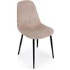 KONTE.DESIGN Set di 4 Sedie IRELIA in Velluto Tortora