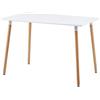 PURELLEL Rettangolare Tavolo da Pranzo Sala Soggiorno 110 x 70 x 75 cm | Cucina MDF Gamba Rotonda in faggio Bianco&Nero