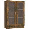 KGFHERENB Vetrina in rovere affumicato, 82,5 x 30,5 x 115 cm, in legno | Elegante libreria dal design con 2 ante in vetro e 3 scomparti per soggiorno, corridoio o ufficio. Stabile e facile da pulire