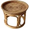 LOVIVER Tavolino Rotondo in Rattan Intrecciato, Tavolo Laterale,Tavolino da Caffè (26×20 cm)