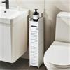 Ezify Armadietto portaoggetti da bagno, piccolo armadietto per carta igienica, adatto per Mega Roll, bianco