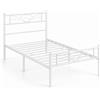 Arreditaly Struttura Letto Singola In Acciaio Al Carbonio Con Decorazione Rete A Doghe Metalliche Per Cameretta Stanza Ospiti Design Elegante Minimal 207 X 97 X 88.5 Cm Bianco