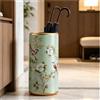 bacedifo Portaombrelli in Ceramica Multicolore Secchiello Portaoggetti da Terra Vaso | W19,5 X H44 Cm, Base Stabile, Antiscivolo Portaombrelli in Ceramica Dipinta a Mano con Disegni Floreali(Bronze)
