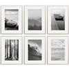 PHOTOLINI Set di 6 cornici per Foto da 30x40 cm con passe-partout 20x30 cm Argento in Alluminio Moderne con Vetro Acrilico Accessori Inclusi/Collage Foto/Galleria Fotografica