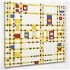 CheQuadro! Broadway Boogie Woogie Mondrian Piet Quadro Stampa su Tela PMO17, 50x50 cm