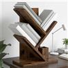 ZQQLVOO Libreria a 3 ripiani, 30 x 18 x 40 cm, in legno anticato | Design a albero, 3 scomparti aperti, robusta struttura in legno, versatile su tavolo o pavimento, superficie facile da pulire
