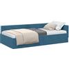 vidaXL Cornice del letto ad angolo Blu 90 cm x 200 cm Velluto