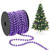 Chuangdi Catena di Perline di Natale di 15m/ Rotolo 6mm Ghirlande di Perline per Decorazione Natalizia Filo di Perle Decorative per Albero di Natale Ghirlanda di Perline Plastica per Matrimoni(Viola)