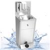 Express Water Silver Plus + Kit, Lavandino Lavabo Lavello, Portatile Autonomo Trasportabile, con Serbatoio d'Acqua, in Acciaio, con Comando a Pedale, con Kit Acqua Calda, Certificato, con Accessori
