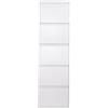 GENTILIN DESIGN Scarpiera Salvaspazio Slim 5 Ante Bianca, Portascarpe a Ribalta in Metallo | Già Montata, Interni/Esterni, P13,7 x L50 x H170 cm