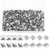 Bnnrjia 600 PzRivetti Punk, Borchie Piramidali Decorative Ribattini, 10mm Rivetti a Vite Piramidale, Rivetti a Punta Quadrati in Metallo,Borchie per Tessuti Abbigliamento Scarpe Pelle Jeans Cintura(Argento)