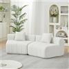 Kuczn Divano modulare da pavimento in morbida ciniglia Boneless Sofa curvo senza telaio con cuscino, divano letto con funzione letto, nessun montaggio, per camera da letto, soggiorno, ufficio, beige