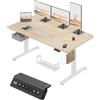 TRIUMPHKEY Scrivania elettrica sollevabile 160 x 80 cm, scrivania sollevabile con cassetto in tessuto pieghevole, tavolo sollevabile, scrivania a doppia traversa e pannello di controllo con USB per
