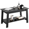 Garvee Tavolino da caffè, 80 cm, Nero | Piccolo tavolino da salotto moderno, 2 ripiani, Rettangolare rustico, Legno, Per appartamento, ufficio, camera da letto